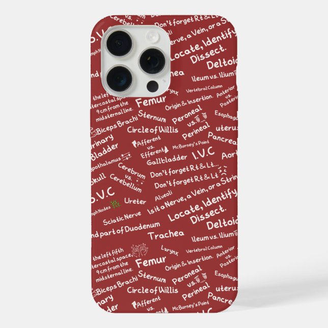 ​Minimalist Anatomy Pattern - Medical Student iPho iPhone Case (Back)
