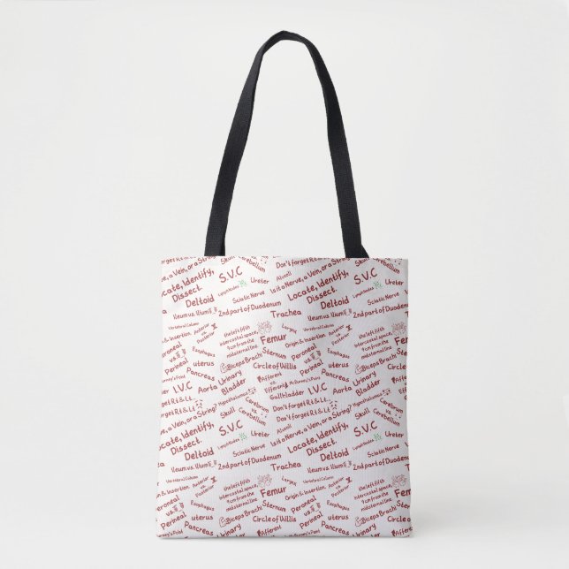 Minimalist Anatomy Pattern - Medical Student Tote  Bag (Front)