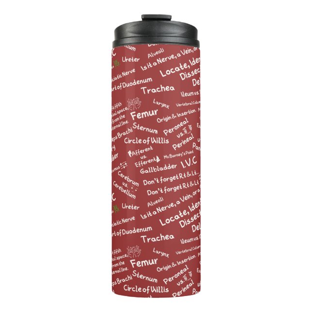 Minimalist Anatomy Pattern Thermal Tumbler (Front)