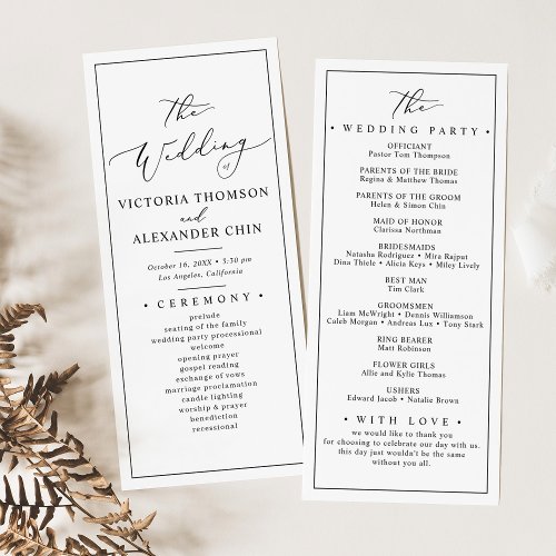 Minimalist and Chic Wedding Programs  