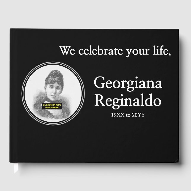 Minimalist and Customized Memorial Guestbook (Front)