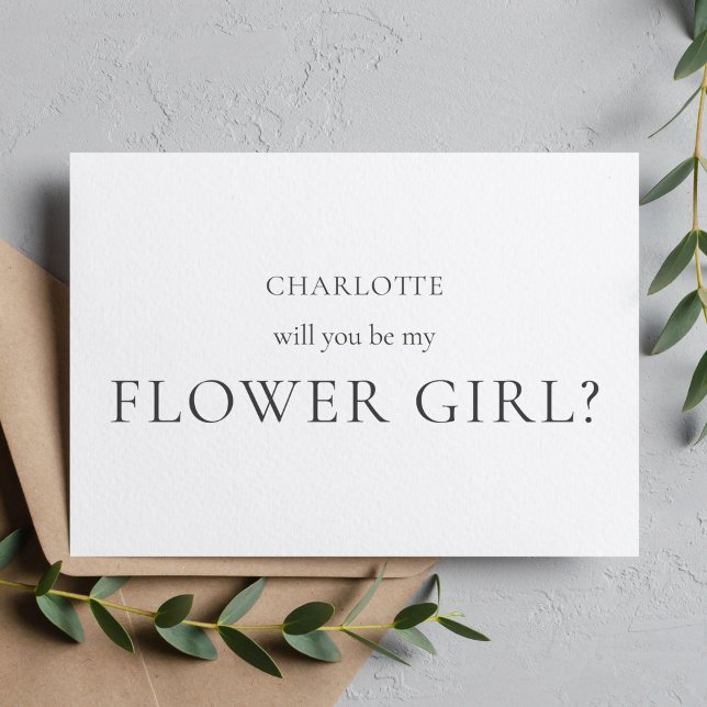 Minimalist And Elegant Flower Girl Proposal Card (Creator Uploaded)
