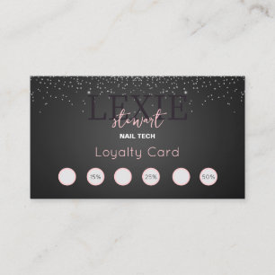 Minimalist and Elegant Nail Tech Loyalty Business Card