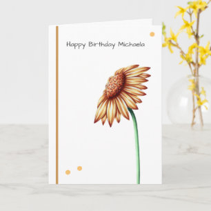 Minimalist and Elegant Sunflower Custom Birthday Card