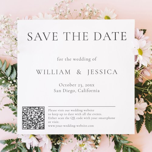 Minimalist And Elegant With QR Code Save The Date