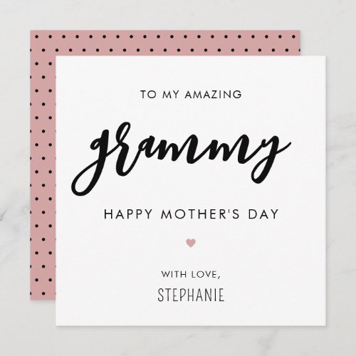 Minimalist and Modern Grammy Grandma Mothers Day Card