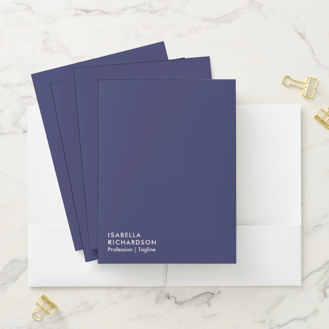 Minimalist And Modern Navy Blue Pocket Folder (In Situ)