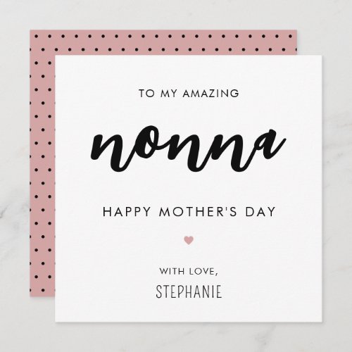 Minimalist and Modern Nonna Grandma Mothers Day Card