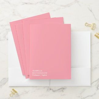 Minimalist And Modern Pink Pocket Folder