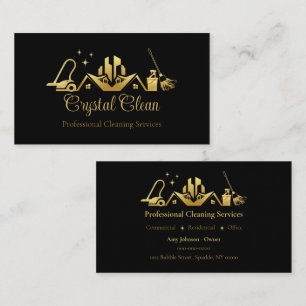 Minimalist and Modern Professional Cleaning Business Card