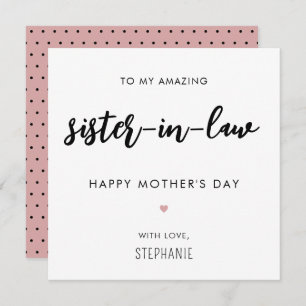 Minimalist and Modern Sister-in-Law Mother's Day Card