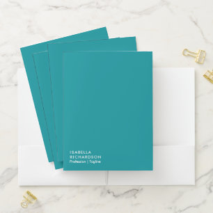 Minimalist And Modern Teal Pocket Folder