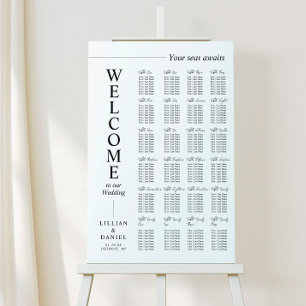 Minimalist and Modern Wedding Seating Chart Foam Board