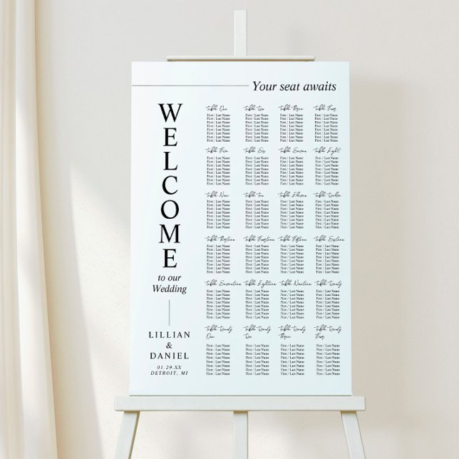 Minimalist and Modern Wedding Seating Chart Foam Board (Creator Uploaded)
