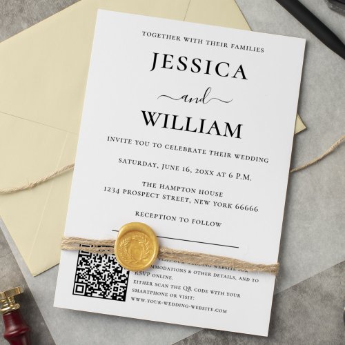 Minimalist and Modern Wedding With QR Code Invitation