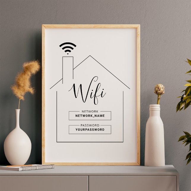 Minimalist and modern wifi network password poster (Creator Uploaded)