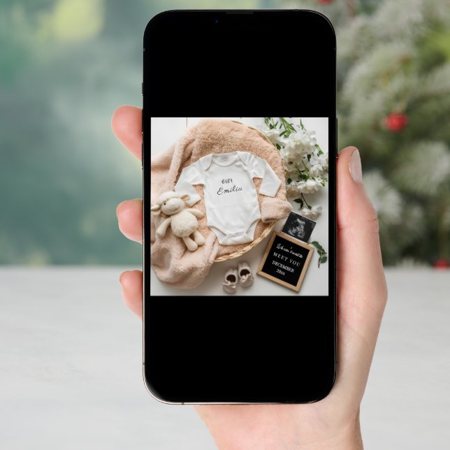 Minimalist and neutral Pregnancy Announcement  (Front Digital)