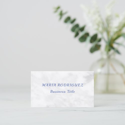Minimalist and Organized White Marble QR Code Business Card