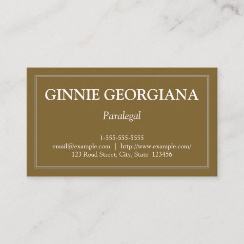 Minimalist and Plain Paralegal Business Card