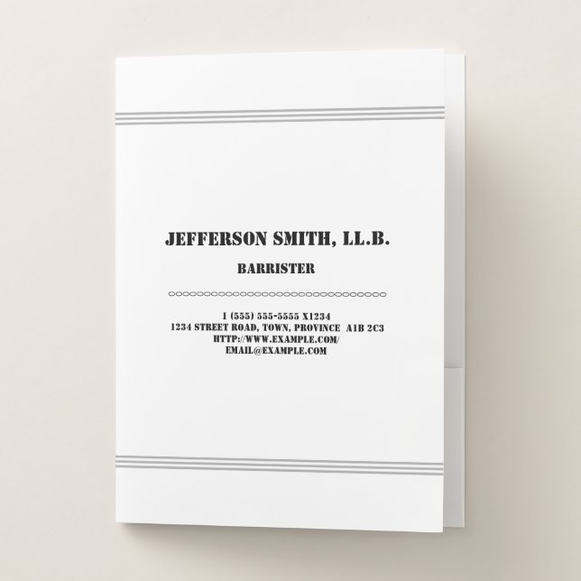 Minimalist and Simple Barrister Pocket Folder (Front)