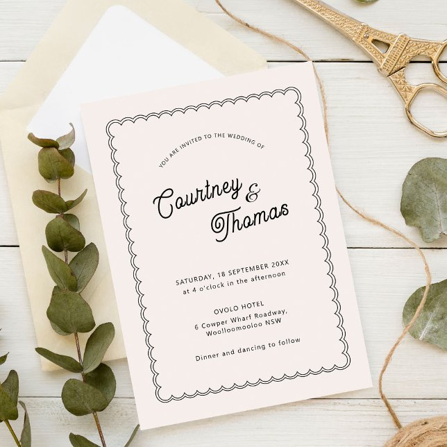 Minimalist and simple scalloped border invitation (Creator Uploaded)