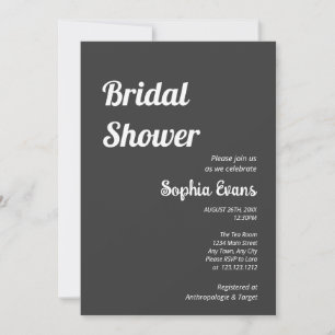 Minimalist and Simple Shadow Gray Bridal Shower Invitation
