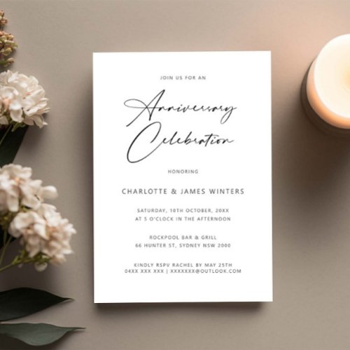 Minimalist and simple wedding anniversary invitation