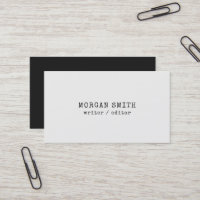 Minimalist and Trendy Typewriter Dark Gray Business Card