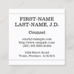 [ Thumbnail: Minimalist and Understated Counsel Business Card ]