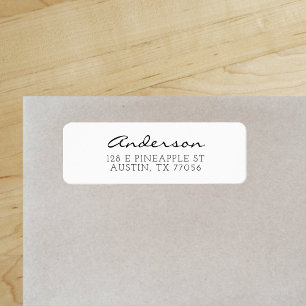 Minimalist Anderson Cursive Family Name Label