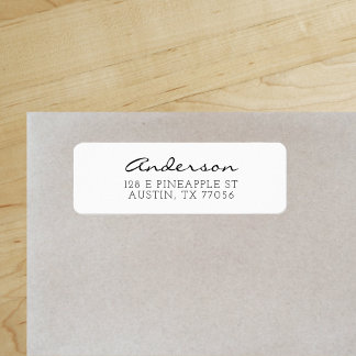 Minimalist Anderson Cursive Family Name Label