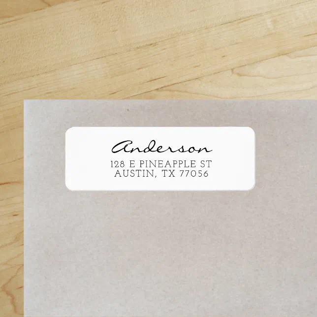 Minimalist Anderson Cursive Family Name Label | Zazzle