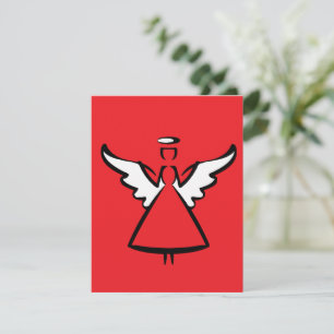 Minimalist Angel Wings & Halo   Modern Graphic Sil Note Card