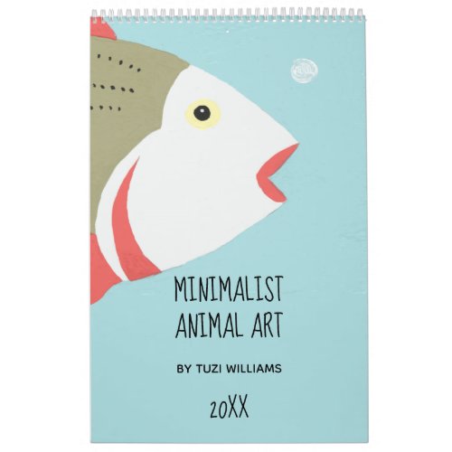 Minimalist Animal Art Pastel Bird Fox Rabbit Decor Calendar