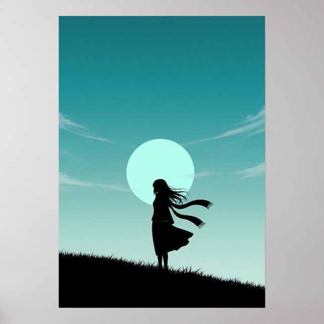 Minimalist Anime Girl Poster (Front)