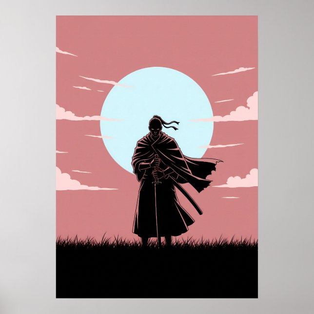 Minimalist Anime Ronin Poster (Front)