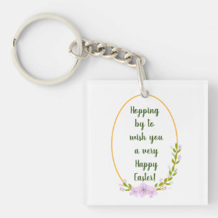 Minimalist  Apple Tree flowers holiday Easter   Keychain