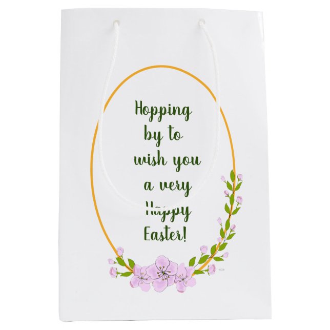 Minimalist  Apple Tree flowers holiday Easter  Medium Gift Bag (Front)