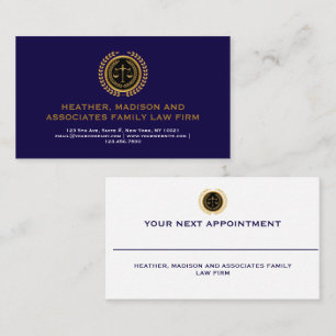 Minimalist Appointment Cards for Attorneys