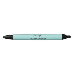 Minimalist aqua blue custom name pen