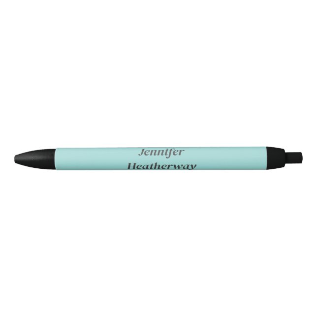 Minimalist aqua blue custom name pen (Front)