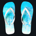 Minimalist Aqua Blue Gradient Bridesmaid Gift Flip Flops<br><div class="desc">These Minimalist Aqua Blue Gradient Bridesmaid Gift flip flops is a memorable gift for wedding party members: bride, bridesmaids, mother of the bride, maid of honor... They will add a stylish dose of glam to your wedding day, bachelorette party, or other celebration. ♥Customize it with your wording by using the template fields. ♥...</div>
