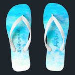 Minimalist Aqua Blue Gradient Bridesmaid Gift Flip Flops<br><div class="desc">These Minimalist Aqua Blue Gradient Bridesmaid Gift flip flops is a memorable gift for wedding party members: bride, bridesmaids, mother of the bride, maid of honor... They will add a stylish dose of glam to your wedding day, bachelorette party, or other celebration. ♥Customize it with your wording by using the template fields. ♥...</div>