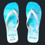 Minimalist Aqua Blue Gradient Mother of the Bride Flip Flops<br><div class="desc">These Minimalist Aqua Blue Gradient Mother of the Bride flip flops is a memorable gift for wedding party members: bride, bridesmaids, mother of the bride, maid of honor... They will add a stylish dose of glam to your wedding day, bachelorette party, or other celebration. ♥Customize it with your wording by using the template...</div>