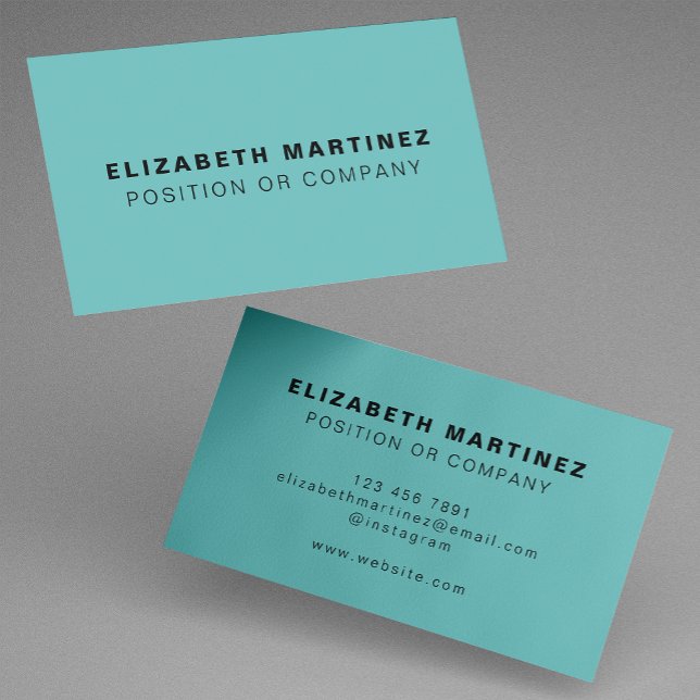 Minimalist Aqua Modern Professional Customized Business Card (Creator Uploaded)