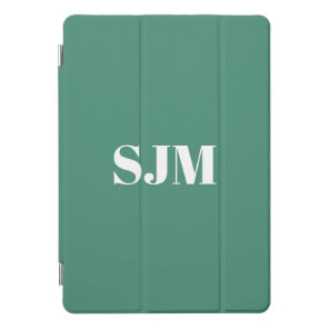 Minimalist aquamarine custom monogram initials iPad pro cover