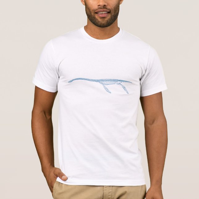 Minimalist Aquatic Plesiosaur Graphic T-Shirt (Front)
