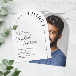 Minimalist Arch Adult 30th Birthday Invitation