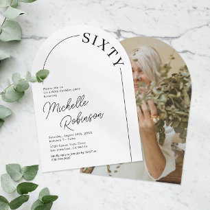 Minimalist Arch Adult 60th Birthday Invitation