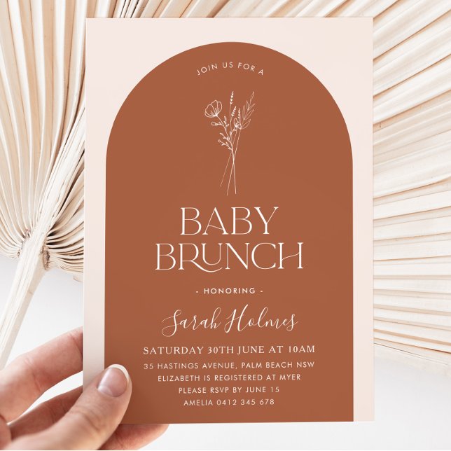 Minimalist Arch Baby Brunch Baby Shower Invitation